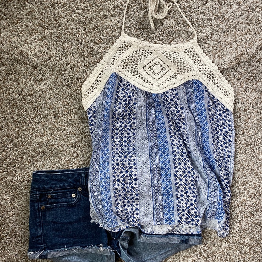 Full Tilt Lace Halter Top - Size L